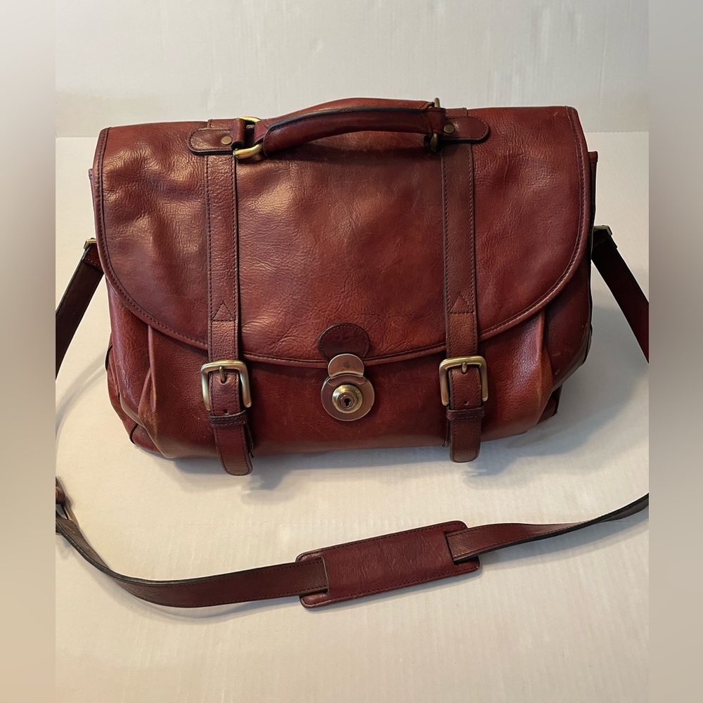 Vintage Italian Leather Briefcase Conceal Carry